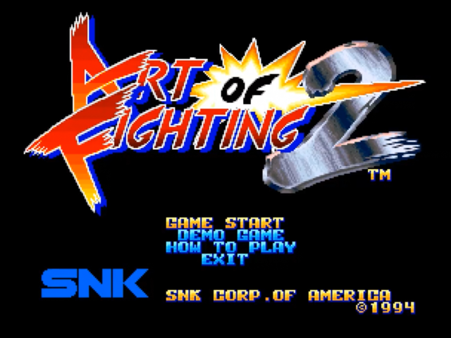 Art Of Fighting 2 title screen for Neo Geo CD